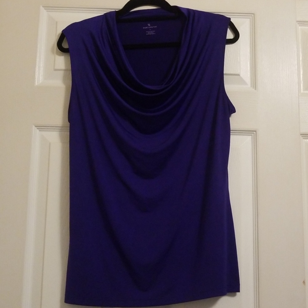 Rich Blue Cowl neck blouse